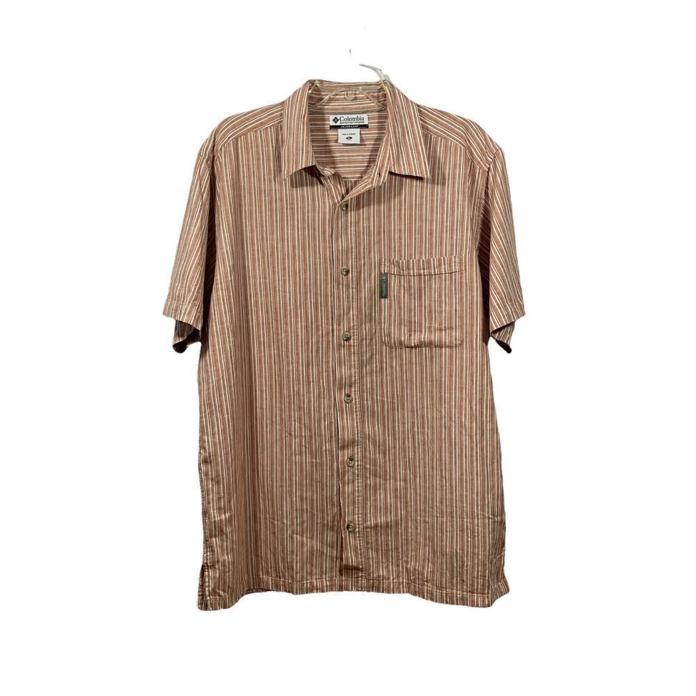 Columbia Short Sleeve Striped Button Down Shirt